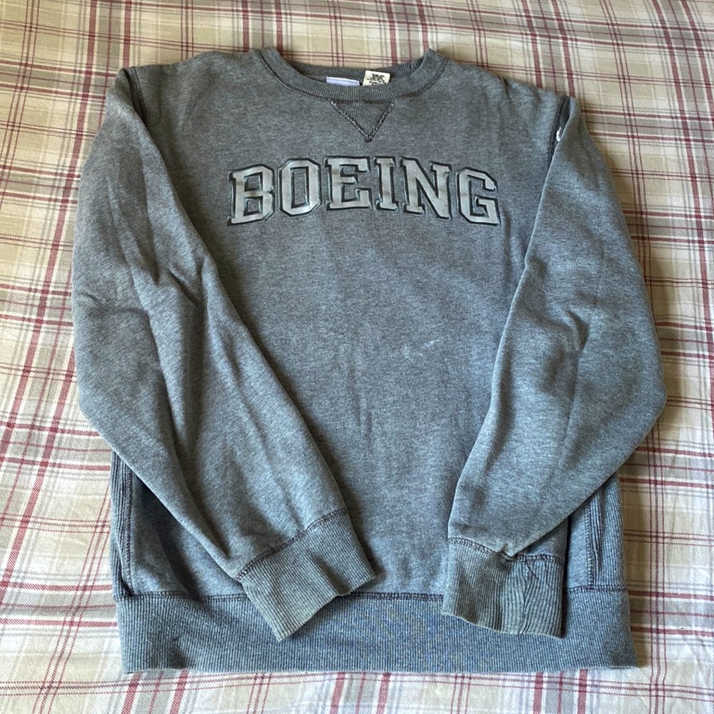 Grey BOEING pull over sweater